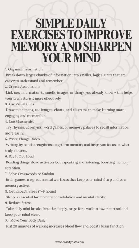 Simple Exercises to Improve Memory and Sharpen Your Mind