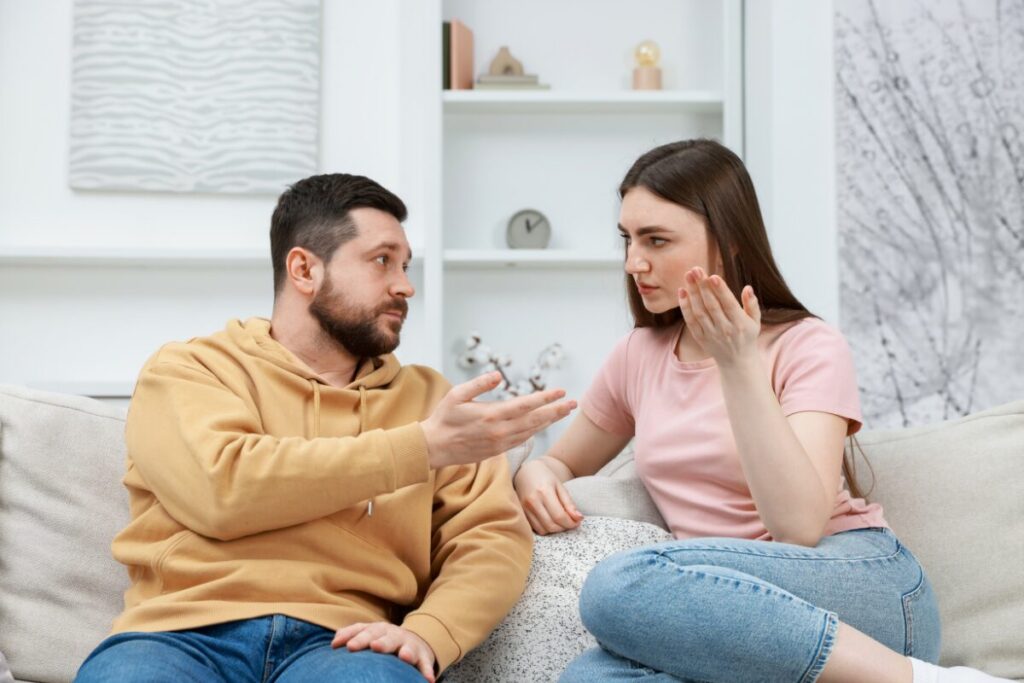 stop bringing up past mistakes in a relationship couple having tense discussion