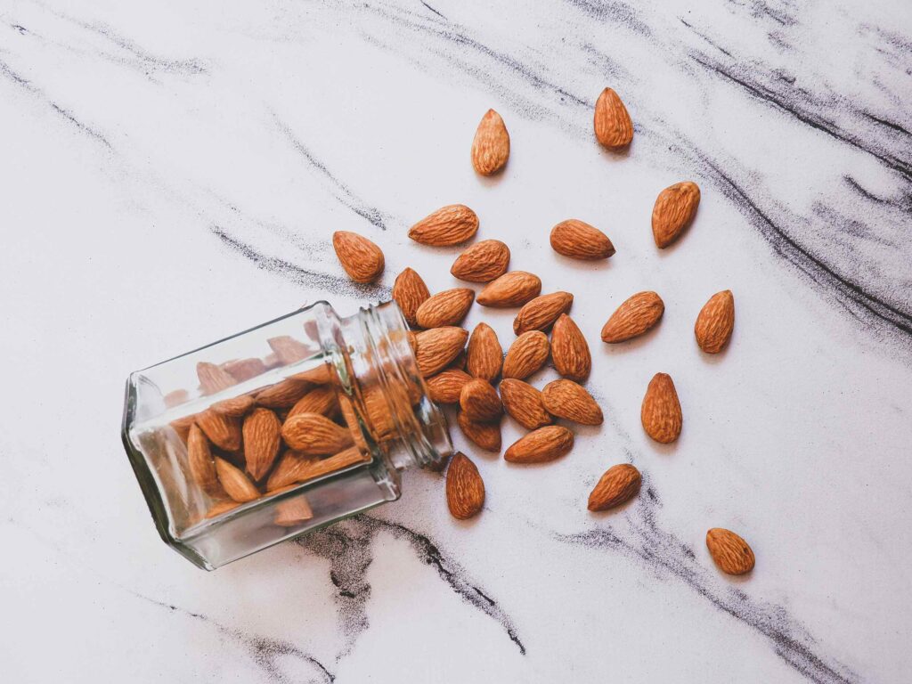 almonds — one of the best foods to balance women's hormones by providing healthy fats and magnesium.

