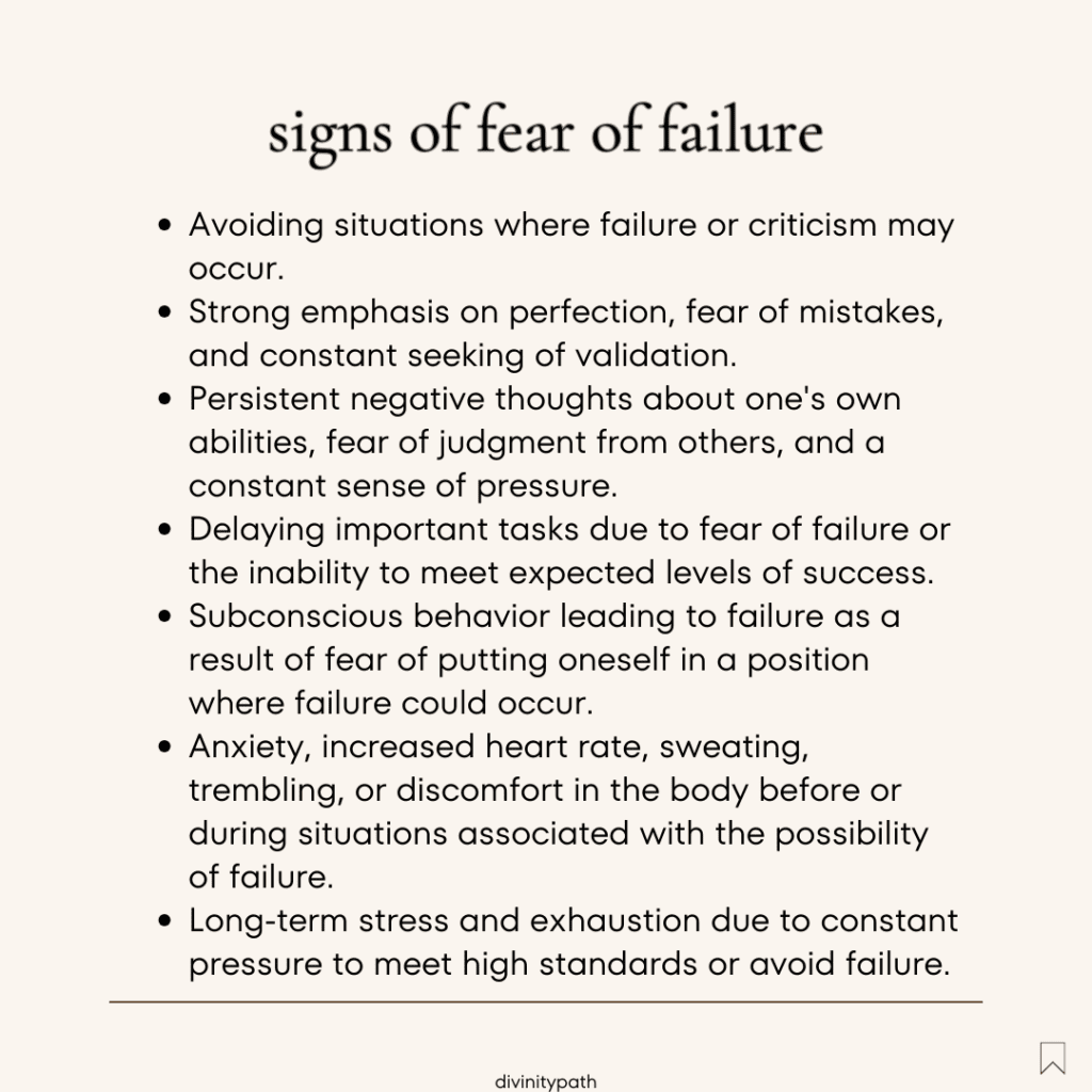 signs of fear of failure