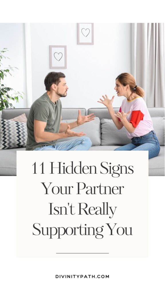 Pinterest pin: 11 Hidden Signs Your Partner Isn't Really Supporting You