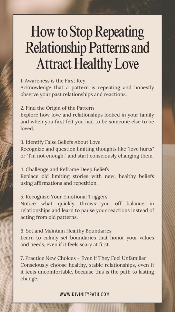 how to stop repeating relationship patterns
