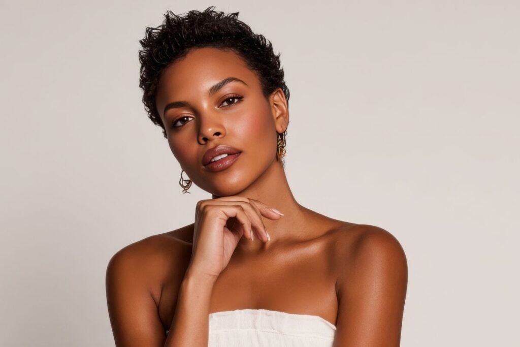 Habits that destroy your confidence: joyful, confident dark-skinned woman representing self-empowerment and overcoming habits that harm confidence