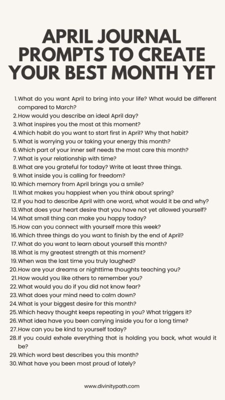 April Journal Prompts to Create Your Best Month Yet